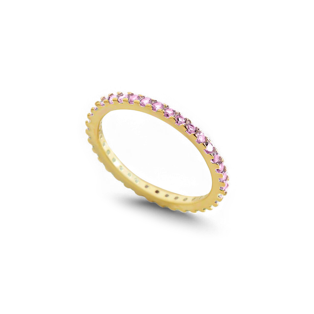 Bague d'éternité empilable avec pierre de naissance