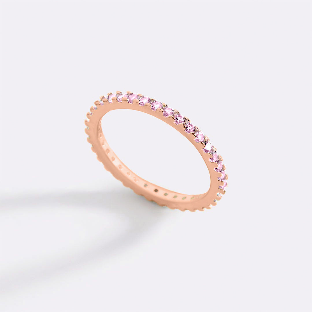 Bague d'éternité empilable avec pierre de naissance