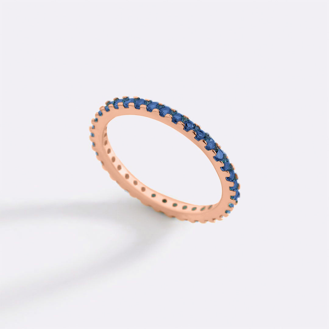 Bague d'éternité empilable avec pierre de naissance