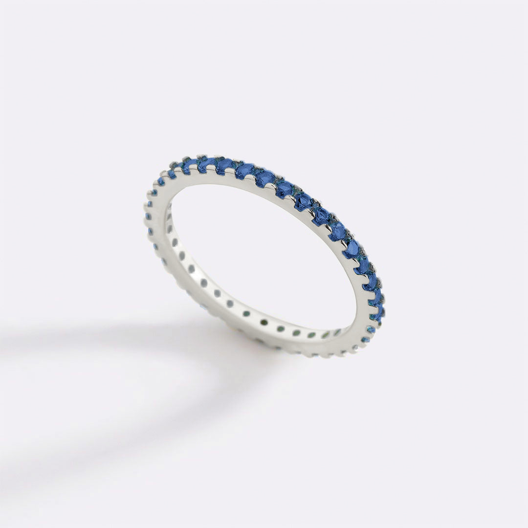 Bague d'éternité empilable avec pierre de naissance