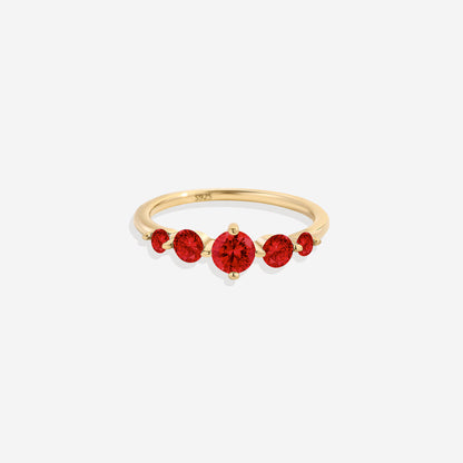 Bague de déclaration à cinq pierres de naissance