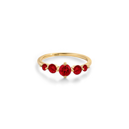 Bague de déclaration à cinq pierres de naissance