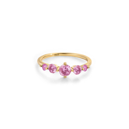 Bague de déclaration à cinq pierres de naissance