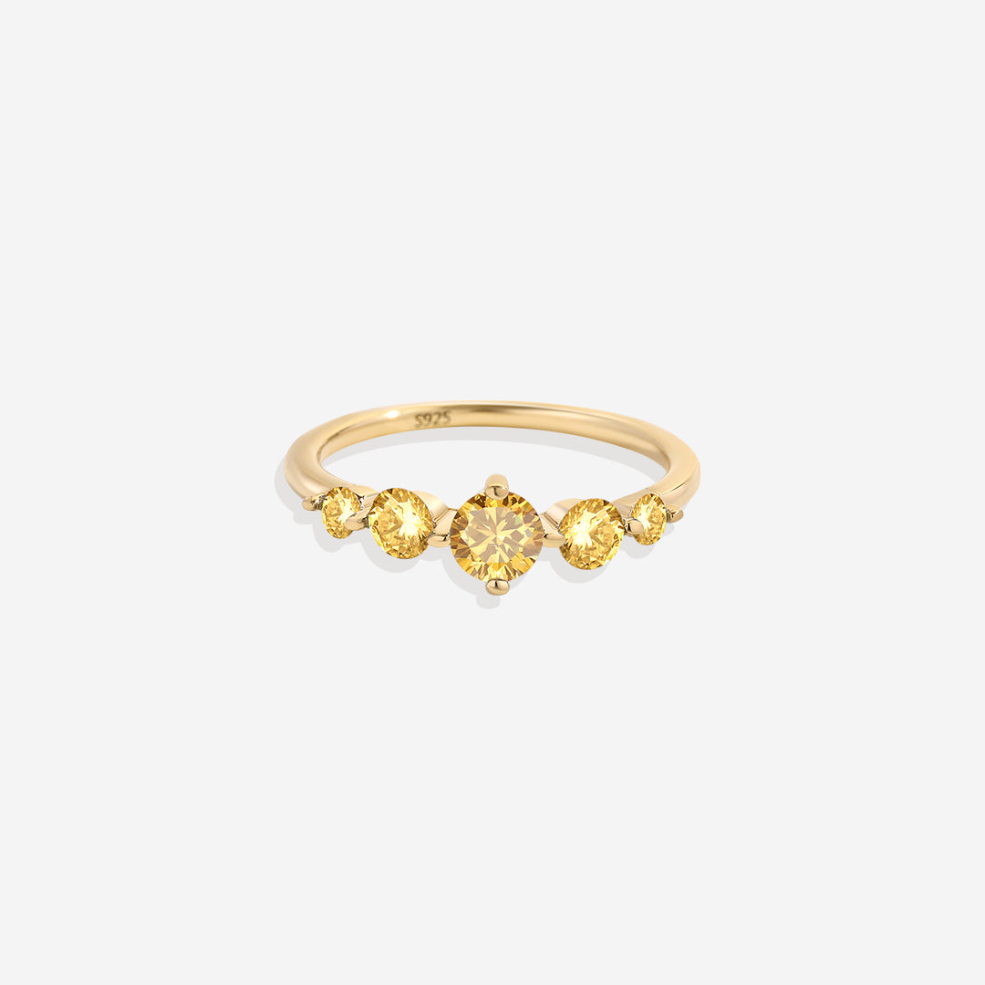 Bague de déclaration à cinq pierres de naissance