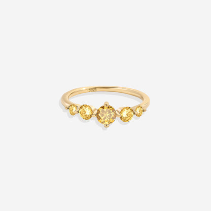 Bague de déclaration à cinq pierres de naissance
