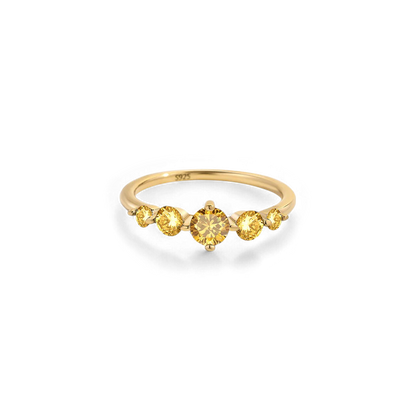 Bague de déclaration à cinq pierres de naissance