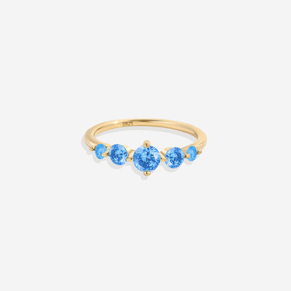 Bague de déclaration à cinq pierres de naissance