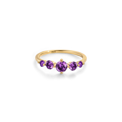 Bague de déclaration à cinq pierres de naissance