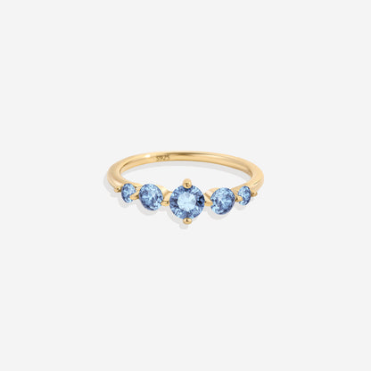 Bague de déclaration à cinq pierres de naissance