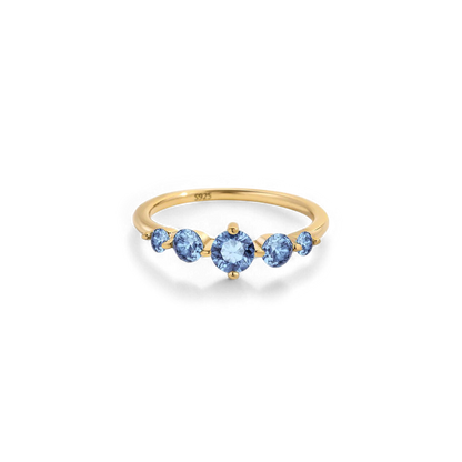 Bague de déclaration à cinq pierres de naissance