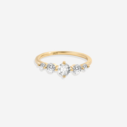 Bague de déclaration à cinq pierres de naissance