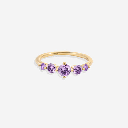 Bague de déclaration à cinq pierres de naissance
