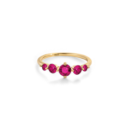 Bague de déclaration à cinq pierres de naissance