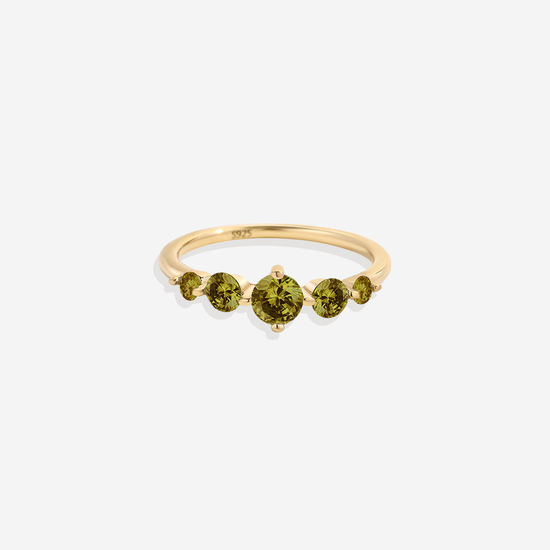 Bague de déclaration à cinq pierres de naissance