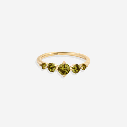 Bague de déclaration à cinq pierres de naissance
