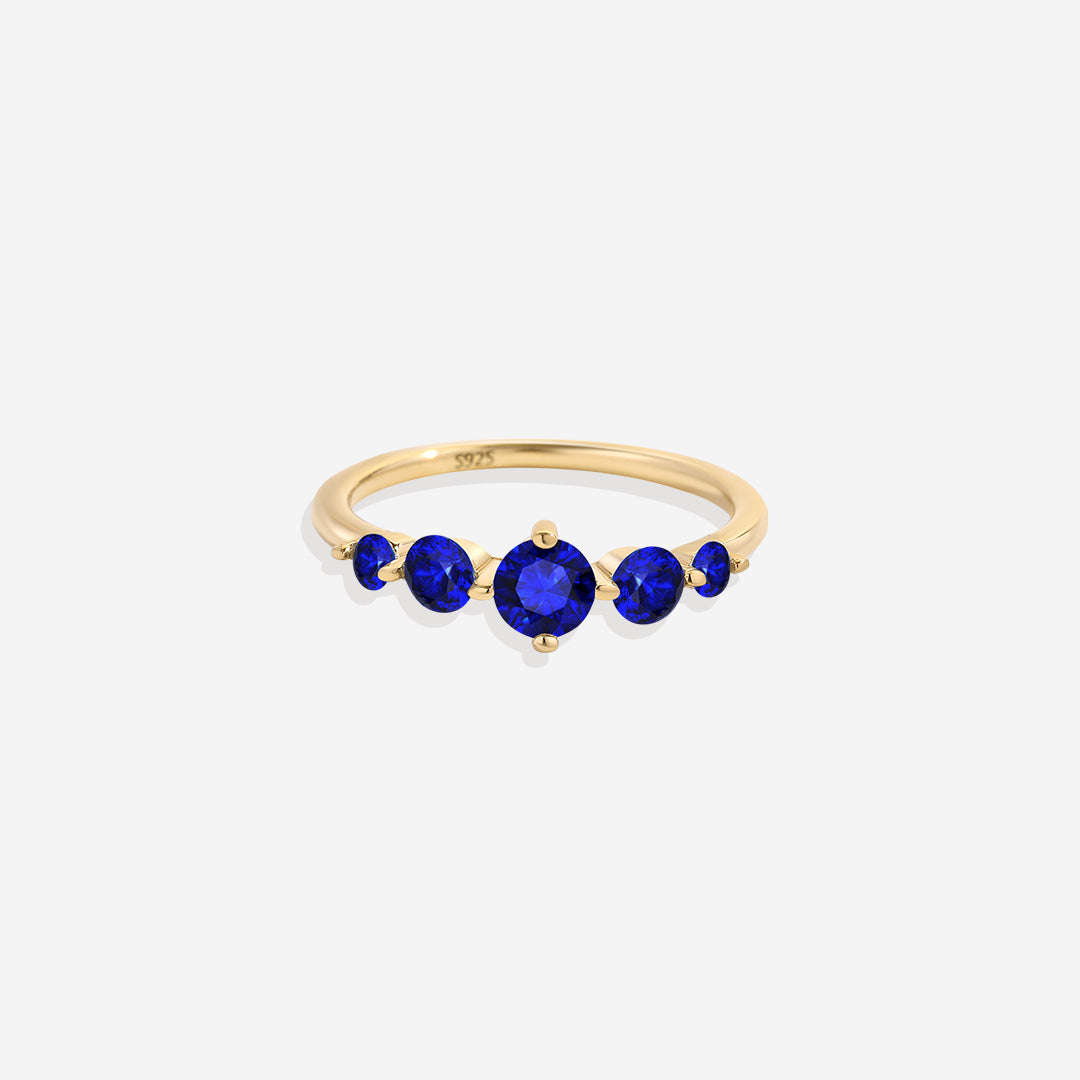 Bague de déclaration à cinq pierres de naissance