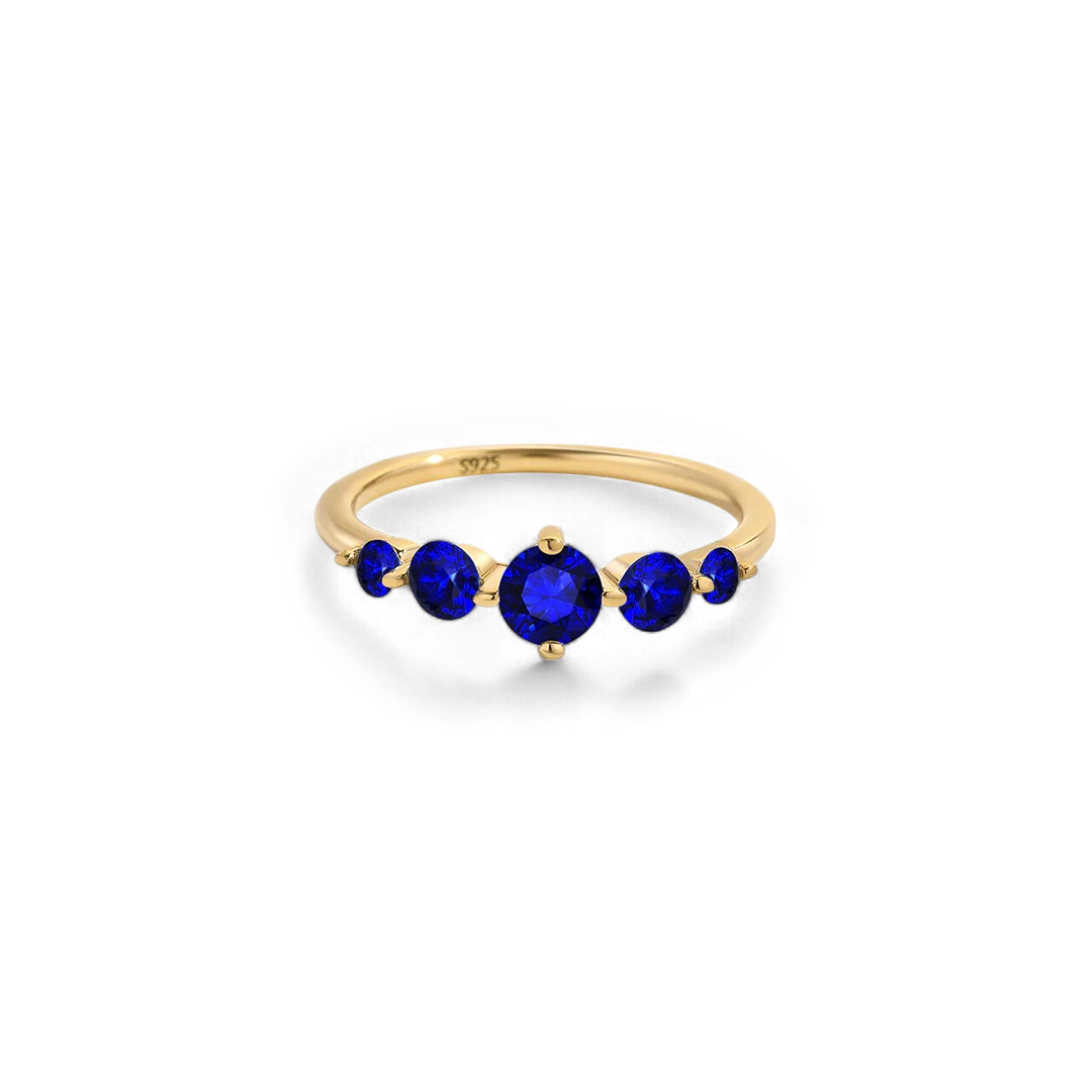 Bague de déclaration à cinq pierres de naissance