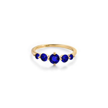 Bague de déclaration à cinq pierres de naissance