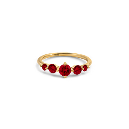 Bague de déclaration à cinq pierres de naissance