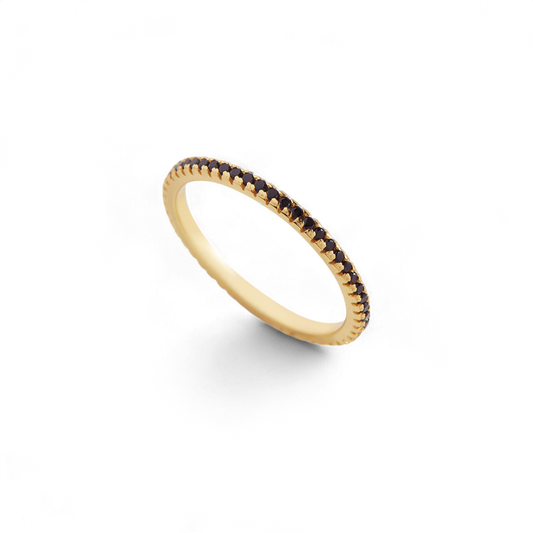 Bague d'éternité en diamant noir