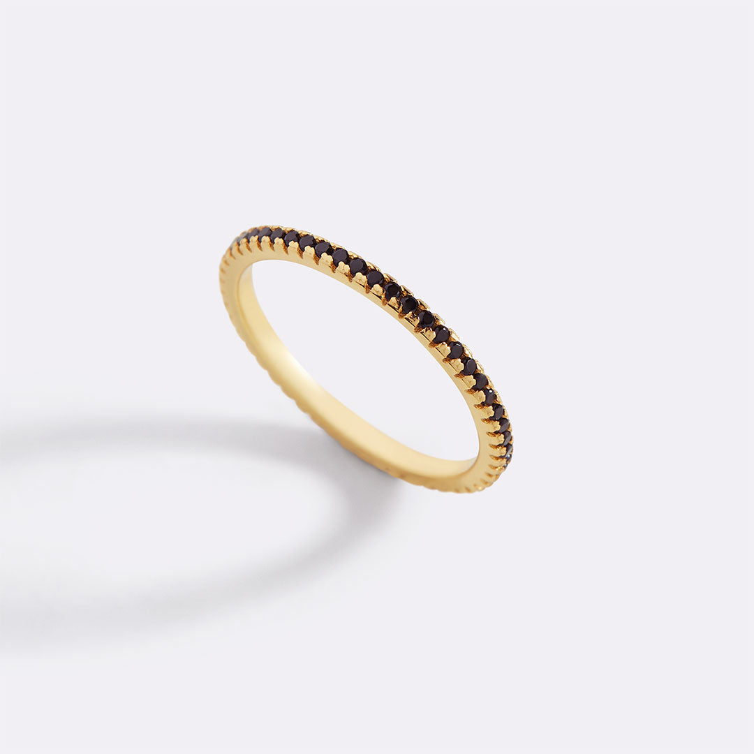 Bague d'éternité en diamant noir