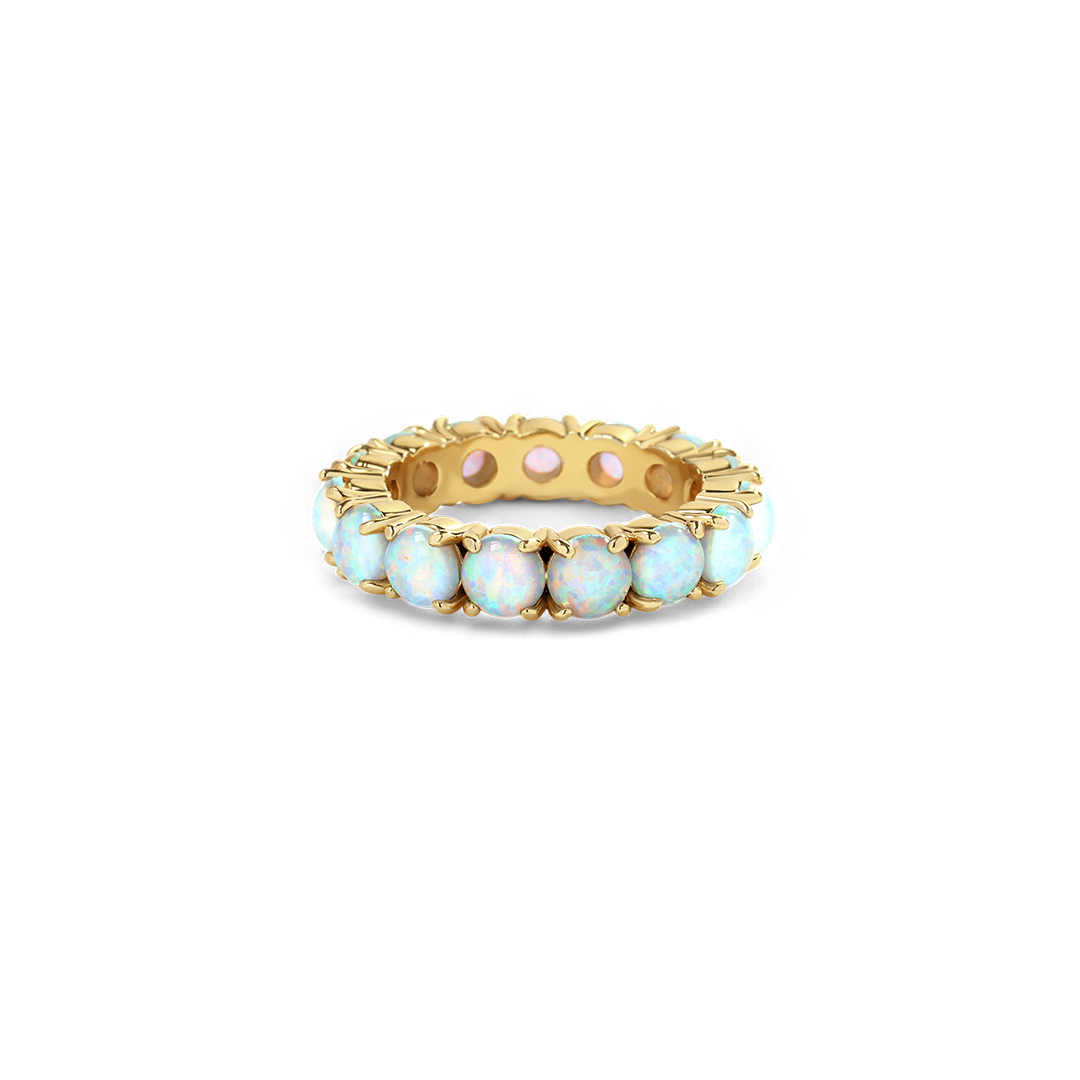 Bague d'éternité en opale bleue