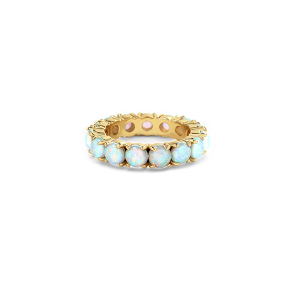 Bague d'éternité en opale bleue