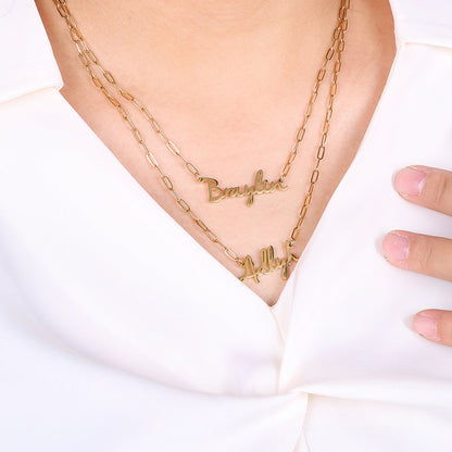 Fairy Name Necklace with Box Chain