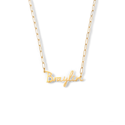 Fairy Name Necklace with Paperclip Chain