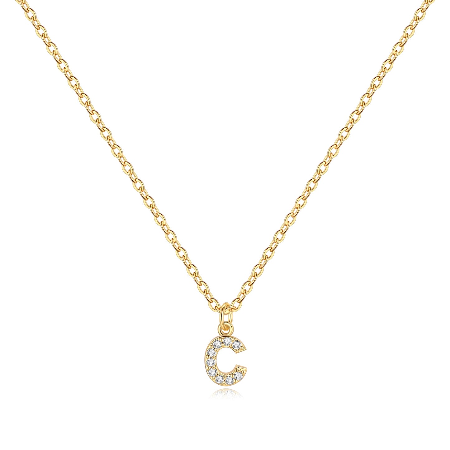 Pavé-Halskette mit Großbuchstaben