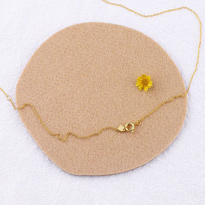 Collier solitaire classique serti clos