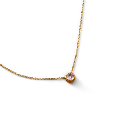 Collier solitaire classique serti clos