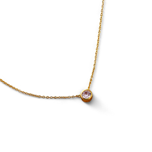 Collier solitaire classique serti clos