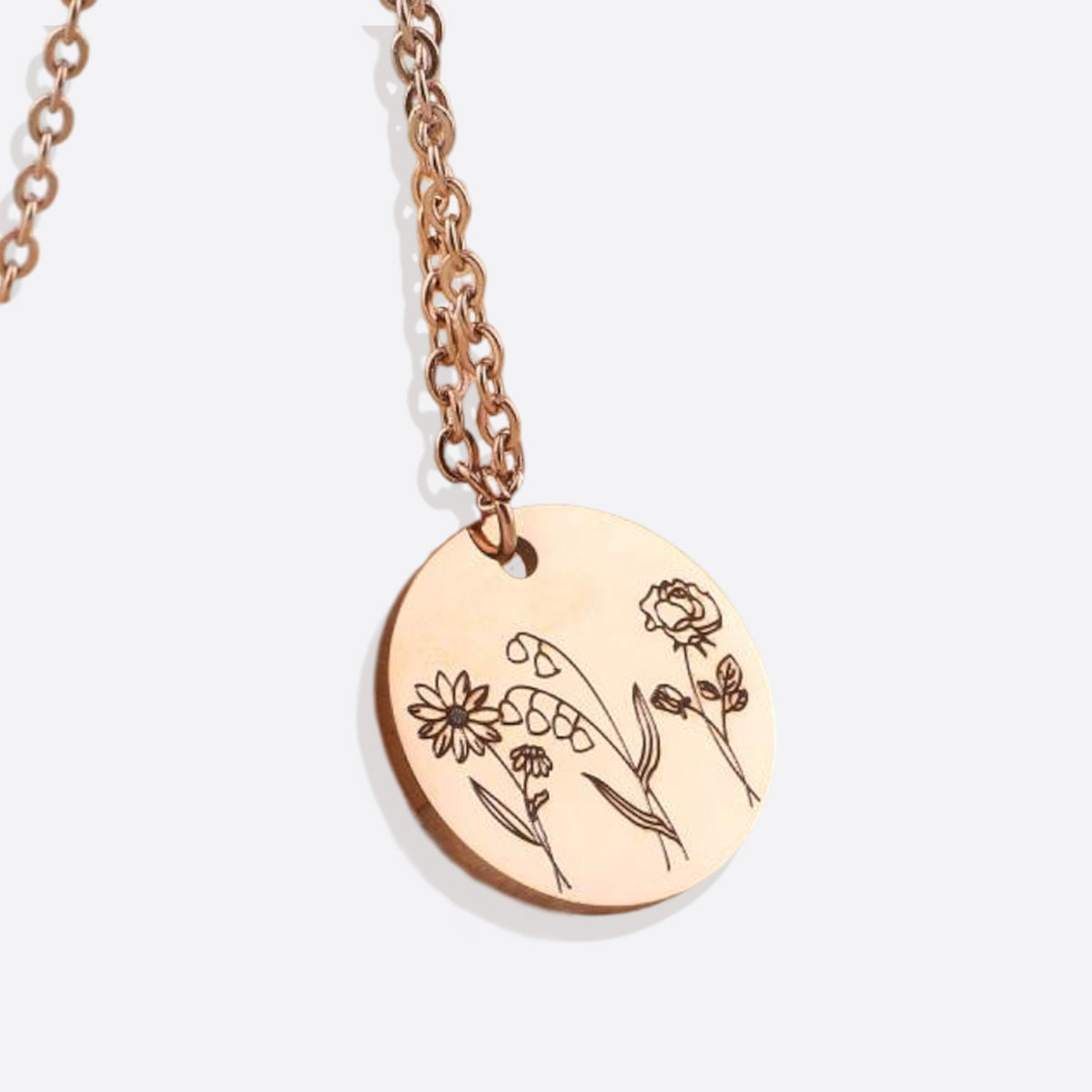 Collier bouquet de fleurs de naissance