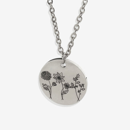 Collier bouquet de fleurs de naissance
