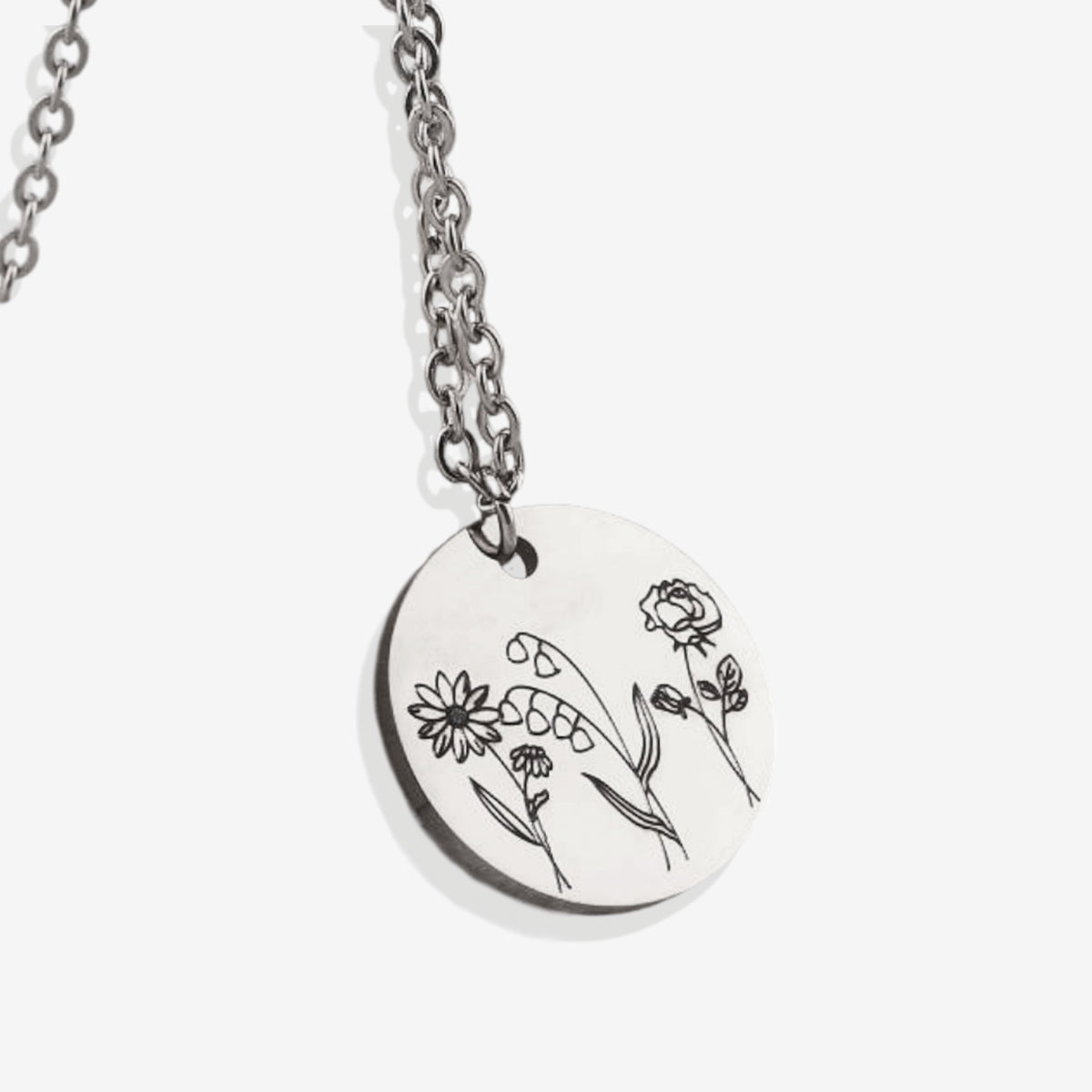 Collier bouquet de fleurs de naissance