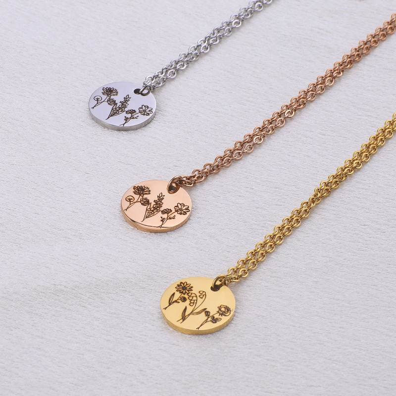 Collier bouquet de fleurs de naissance