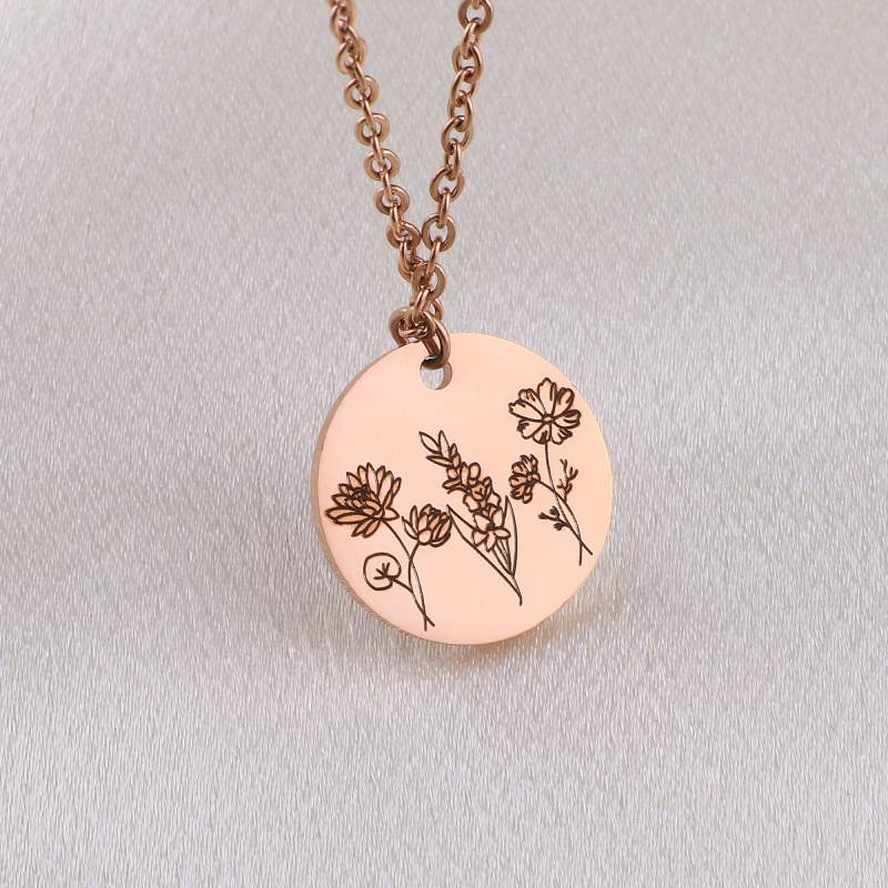 Collier bouquet de fleurs de naissance