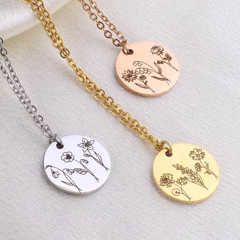 Collier bouquet de fleurs de naissance