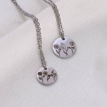 Collier bouquet de fleurs de naissance