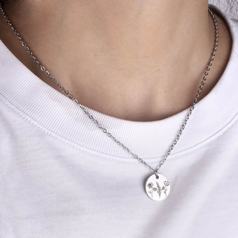 Collier bouquet de fleurs de naissance