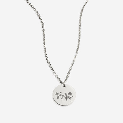 Collier bouquet de fleurs de naissance