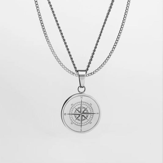 Compass + Minimal Bundle - Silver-toned