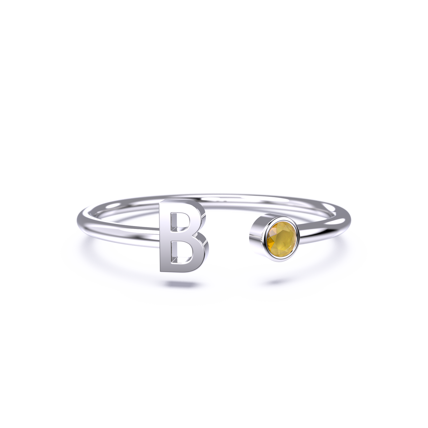 Zierlicher Geburtsstein-Initialenring