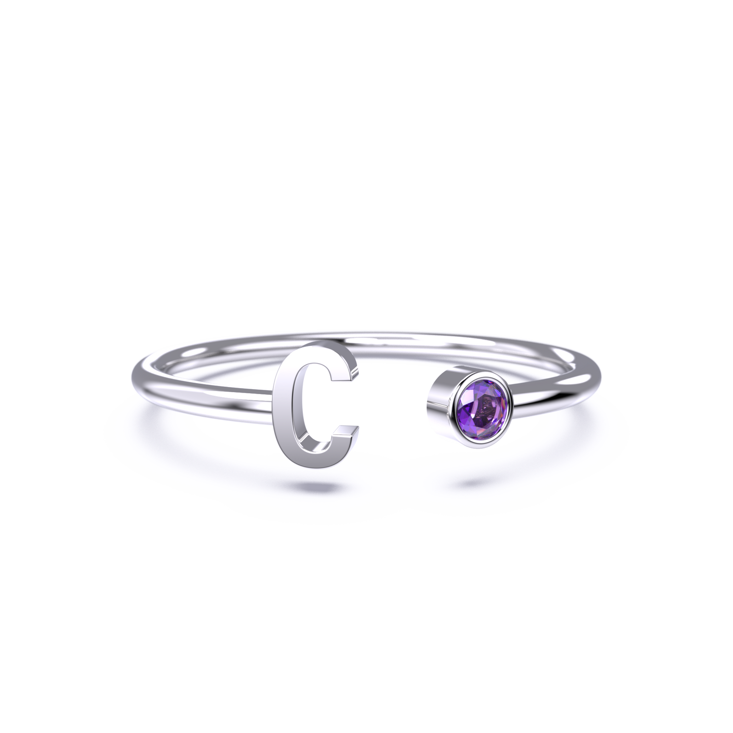 Zierlicher Geburtsstein-Initialenring