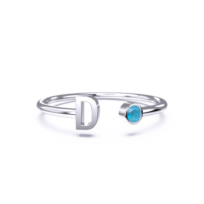 Zierlicher Geburtsstein-Initialenring