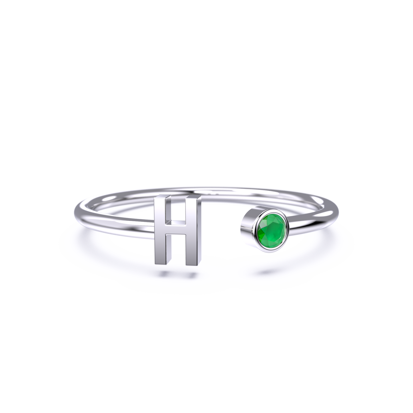Zierlicher Geburtsstein-Initialenring