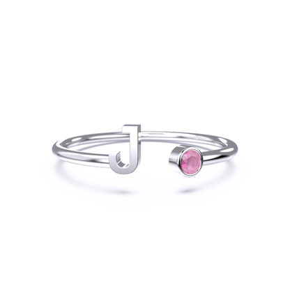 Zierlicher Geburtsstein-Initialenring