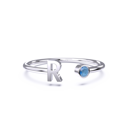 Zierlicher Geburtsstein-Initialenring