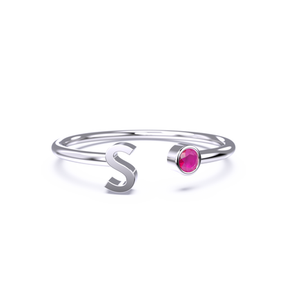 Zierlicher Geburtsstein-Initialenring